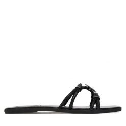 Klapki KARL LAGERFELD. Czarne klapki KARL LAGERFELD, bez wzorów, bez obcasa. Za 547.99 zł.