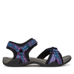 Sandały Grisport. Niebieskie sandały Grisport, bez wzorów, bez obcasa, na płaskiej podeszwie, bez zapięcia. Za 129.99 zł.