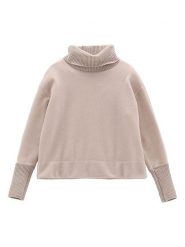 Jeanne Baret Sweter polarowy "Wallis" w kolorze kremowym rozmiar: 36. Brązowe golfy Jeanne Baret, bez wzorów, z polaru, bez ramiączek. Za 272.31 zł.