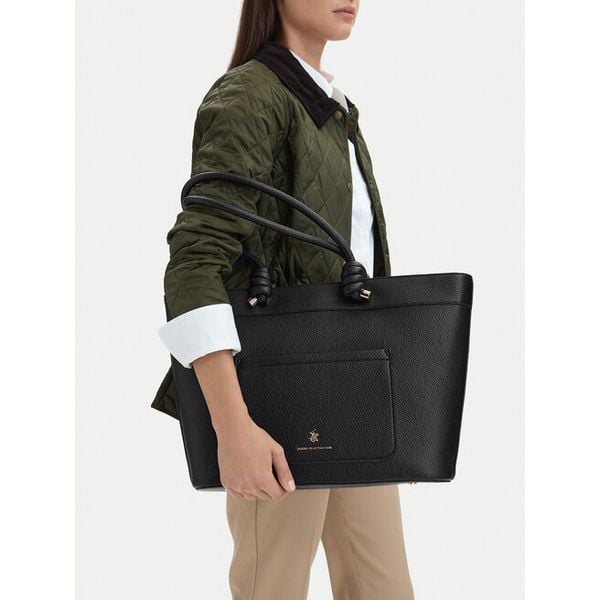 Torebka Beverly Hills Polo Club. Czarne shopper Beverly Hills Polo Club, bez wzorów, bez dodatków. Za 299.99 zł.