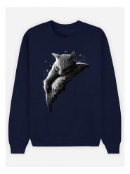 WOOOP Bluza "Moon Cat" w kolorze granatowym rozmiar: S. Niebieskie bluzy Wooop, s, bez wzorów, bez kaptura. Za 100.99 zł.