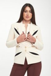 Żakiet z krepy z dwukolorowym wycięciem ELISABETTA FRANCHI. Marynarki i żakiety Elisabetta Franchi, bez wzorów. Za 2,339.00 zł.