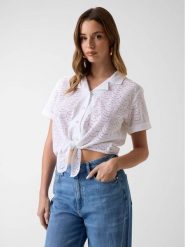 Guess Top 182451 Biały Classic Fit. Białe topy Guess, xxl, z aplikacjami, bez kołnierzyka, bez ramiączek. Za 434.99 zł.