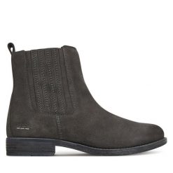 Sztyblety Josef Seibel. Szare botki Josef Seibel, bez wzorów, bez obcasa, na płaskiej podeszwie, bez zapięcia. Za 519.99 zł.