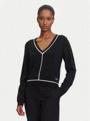 KARL LAGERFELD Sweter A3W18023 Czarny Regular Fit. Czarne swetry KARL LAGERFELD, m, bez wzorów, z syntetyku, bez ramiączek. Za 959.99 zł.