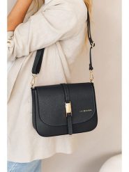 Lia Biassoni Skórzana torebka w kolorze czarnym - 24 x 18 x 8 cm rozmiar: onesize. Czarne torby na ramię Lia Biassoni, bez wzorów, z materiału, na ramię, bez dodatków. Za 260.99 zł.