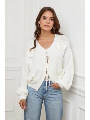 L'armoire de Suzette Kardigan w kolorze białym rozmiar: 38/40. Białe kardigany L'armoire de Suzette, l, z aplikacjami, ze splotem. Za 177.95 zł.