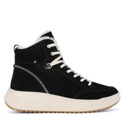 Botki Rieker Revolution Lifestyle. Czarne botki Rieker Revolution Lifestyle, bez wzorów, bez obcasa, na koturnie, bez zapięcia. Za 399.00 zł.