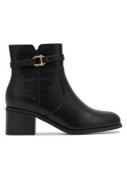 Clara Barson Botki NIVES WS22385-02 Czarny. Czarne botki Clara Barson, bez wzorów, z syntetyku, bez obcasa, na słupku, bez zapięcia. Za 129.99 zł.