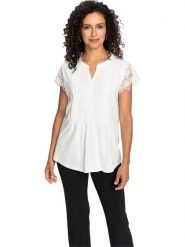WITT WEIDEN Koszulka w kolorze białym rozmiar: 38. Białe bluzki WITT WEIDEN, bez wzorów, z koronki, bez kołnierzyka, bez ramiączek. Za 69.99 zł.
