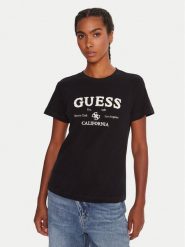 Guess T-Shirt V5BI02 KCBF1 Czarny Regular Fit. Czarne t-shirty Guess, m, z aplikacjami, z bawełny, bez kołnierzyka, bez ramiączek. Za 179.99 zł.