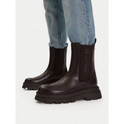 Sztyblety G-Star. Brązowe botki G-Star, bez wzorów, bez obcasa, na płaskiej podeszwie, bez zapięcia. Za 269.99 zł.