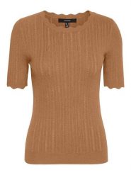 Vero Moda Koszulka "Vmkaris" w kolorze jasnobrązowym rozmiar: XL. Brązowe bluzki Vero Moda, xl, bez wzorów, bez kołnierzyka, bez ramiączek. Za 76.04 zł.