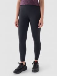 4F Legginsy sportowe w kolorze czarnym rozmiar: M. Czarne legginsy 4f, m, bez wzorów, z materiału, z podwyższonym stanem, outdoorowe. Za 131.43 zł.
