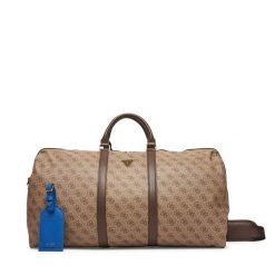 Torba podróżna Guess. Brązowe torby podróżne Guess, z aplikacjami. Za 829.99 zł.