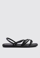 Sandały damskie Ipanema 27135AV559. Czarne sandały Ipanema, bez wzorów, z materiału, klasyczne, bez obcasa, bez zapięcia. Za 73.99 zł.