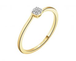 Pierścionek z żółtego złota z diamentami - 0,03 ct - próba 375. Żółte pierścionki Apart, z diamentem, złote. Za 869.00 zł.