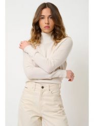 AUTHENTIC CASHMERE Kaszmirowy sweter "Eileen" w kolorze kremowym rozmiar: M. Brązowe swetry AUTHENTIC CASHMERE, na lato, m, bez wzorów, z kaszmiru, bez ramiączek. Za 369.99 zł.