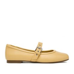 Baleriny JENNY. Żółte baleriny Jenny, bez wzorów, bez obcasa. Za 89.99 zł.