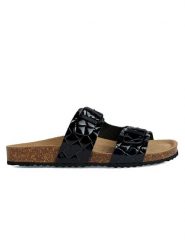 Geox Skórzane sandały "Brionia" w kolorze czarnym rozmiar: 36. Czarne sandały Geox, bez wzorów, klasyczne, z otwartym noskiem, bez obcasa, bez zapięcia. Za 69.58 zł.