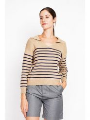 William de Faye Sweter w kolorze granatowo-karmelowym rozmiar: 38. Brązowe swetry William de Faye, bez wzorów, bez ramiączek. Za 104.99 zł.