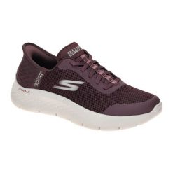 Buty SKECHERS SLIP-INS GO WALK FLEX Bordeaux. Czerwone obuwie sportowe Skechers, z tkaniny, bez zapięcia. Za 382.94 zł.