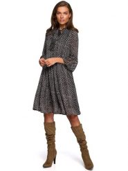 Stylove Sukienka w kolorze czarnym ze wzorem rozmiar: M. Czarne sukienki Stylove, m, bez wzorów, bez kołnierzyka, bez ramiączek, mini. Za 292.95 zł.