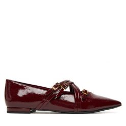 Baleriny Tamaris. Czerwone baleriny Tamaris, bez wzorów, bez obcasa. Za 259.99 zł.