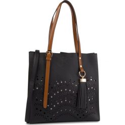 Torebka JENNY FAIRY - RH0666 Black. Czarne shopper Jenny Fairy, bez wzorów, ze skóry ekologicznej, bez dodatków. Za 119.99 zł.