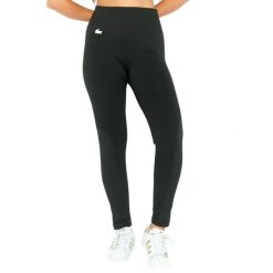 Legginsy treningowe damskie Lacoste. Czarne legginsy sportowe Lacoste, uniwersalny, bez wzorów, z materiału, na fitness i siłownię. Za 317.00 zł.