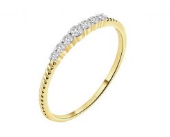 Pierścionek z żółtego złota z brylantami - 0,13 ct - próba 585. Żółte pierścionki Apart, z brylantem, złote. Za 1,990.00 zł.