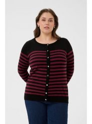 KAFFE curve Kardigan "Lizzy" w kolorze czerwono-czarnym rozmiar: M. Czarne kardigany KAFFE curve, m, bez wzorów. Za 104.99 zł.