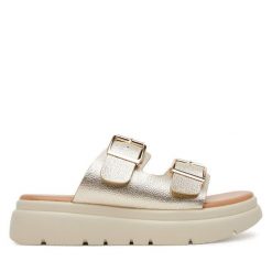 Klapki Clara Barson. Żółte klapki Clara Barson, bez wzorów, bez obcasa. Za 119.99 zł.