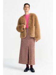 Rich & Royal Kurtka pluszowa w kolorze jasnobrązowym rozmiar: 36. Brązowe kurtki Rich & Royal, bez wzorów, bez kaptura. Za 409.95 zł.
