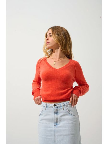 AUTHENTIC CASHMERE Kaszmirowy sweter "Giusalet" w kolorze pomarańczowym rozmiar: L. Pomarańczowe swetry AUTHENTIC CASHMERE, l, bez wzorów, z kaszmiru, bez ramiączek. Za 347.99 zł.