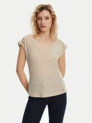 Morgan Bluzka 241-DILI Beżowy Regular Fit. Brązowe bluzki Morgan, xs, bez wzorów, z syntetyku, bez kołnierzyka, bez ramiączek. Za 89.99 zł.