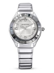 Swarovski Zegarek kwarcowy w kolorze srebrno-antracytowo-białym rozmiar: onesize. Szare, analogowe zegarki SWAROVSKI, ze stali. Za 609.17 zł.