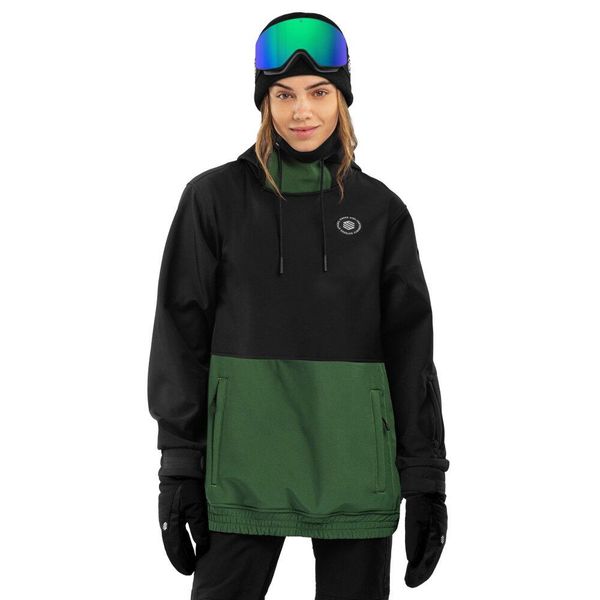 Damska kurtka snowboardowa Sporty zimowe Siroko W1-W Evergreen. Czarne kurtki narciarskie SIROKO, bez wzorów, z softshellu, bez kaptura, narciarskie. W wyprzedaży za 296.00 zł.