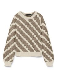 Vero Moda Sweter w kolorze beżowo-oliwkowym rozmiar: XS. Brązowe swetry Vero Moda, xs, bez wzorów, bez ramiączek. Za 74.46 zł.