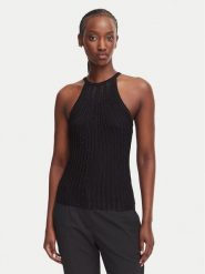 Guess Top W6YR48 Z1259 Czarny Regular Fit. Czarne topy Guess, l, z aplikacjami, z wiskozy, bez kołnierzyka, bez ramiączek. Za 344.99 zł.