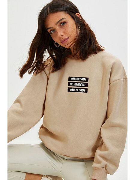 Trendyol Bluza w kolorze beżowym rozmiar: S. Brązowe bluzy Trendyol, s, bez wzorów, bez kaptura. Za 68.95 zł.
