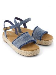 TOMS Sandały w kolorze niebieskim rozmiar: 38. Niebieskie sandały Toms, bez wzorów, z otwartym noskiem, bez obcasa, bez zapięcia. Za 144.95 zł.