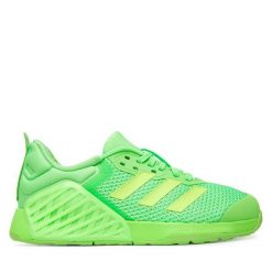 Buty na siłownię adidas. Zielone obuwie sportowe Adidas, bez zapięcia, na fitness i siłownię. Za 569.99 zł.