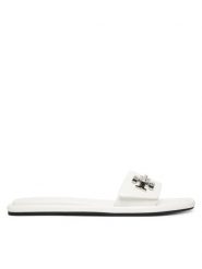 Tory Burch Klapki T Lock Slide 164676 Biały. Białe klapki Tory Burch, bez wzorów, ze skóry, bez obcasa. Za 1,599.00 zł.