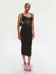 Pinko Sukienka koktajlowa Vision 103757 A1Y7 Czarny Bodycon Fit. Czarne sukienki Pinko, l, bez wzorów, z syntetyku, wizytowe, bez kołnierzyka, bez ramiączek, bodycon. Za 1,129.00 zł.