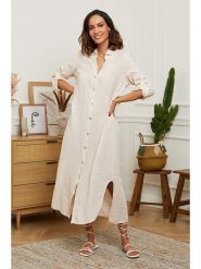 Le Monde du Lin Lniana sukienka w kolorze jasnoróżowym rozmiar: 40/42. Różowe sukienki Le Monde du Lin, bez wzorów, ze lnu, klasyczne, bez kołnierzyka, bez ramiączek, maxi. Za 187.99 zł.