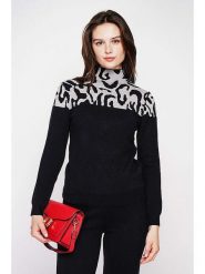 C& Jo Sweter w kolorze czarno-białym rozmiar: 36. Białe swetry C& Jo, bez wzorów, ze splotem, bez ramiączek. Za 108.99 zł.