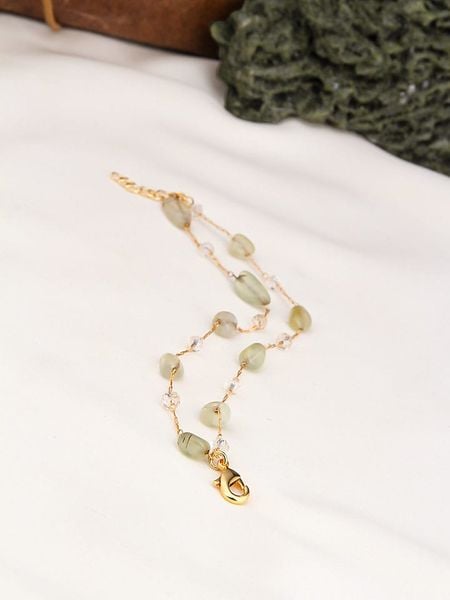 L'Atelier de Gaia Pozłacana bransoletka z elementami ozdobnymi rozmiar: onesize. Zielone bransoletki L'Atelier de Gaia, pozłacane. Za 79.03 zł.