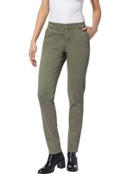 Heine Dżinsy - Slim fit - w kolorze khaki rozmiar: 40. Brązowe jeansy Heine, bez wzorów, z podwyższonym stanem. Za 74.63 zł.