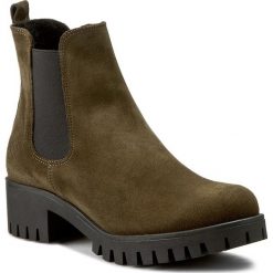 Sztyblety KARINO - 1426/026-F Zielony. Zielone botki Karino, bez wzorów, ze skóry, bez obcasa, na obcasie, bez zapięcia. W wyprzedaży za 229.00 zł.